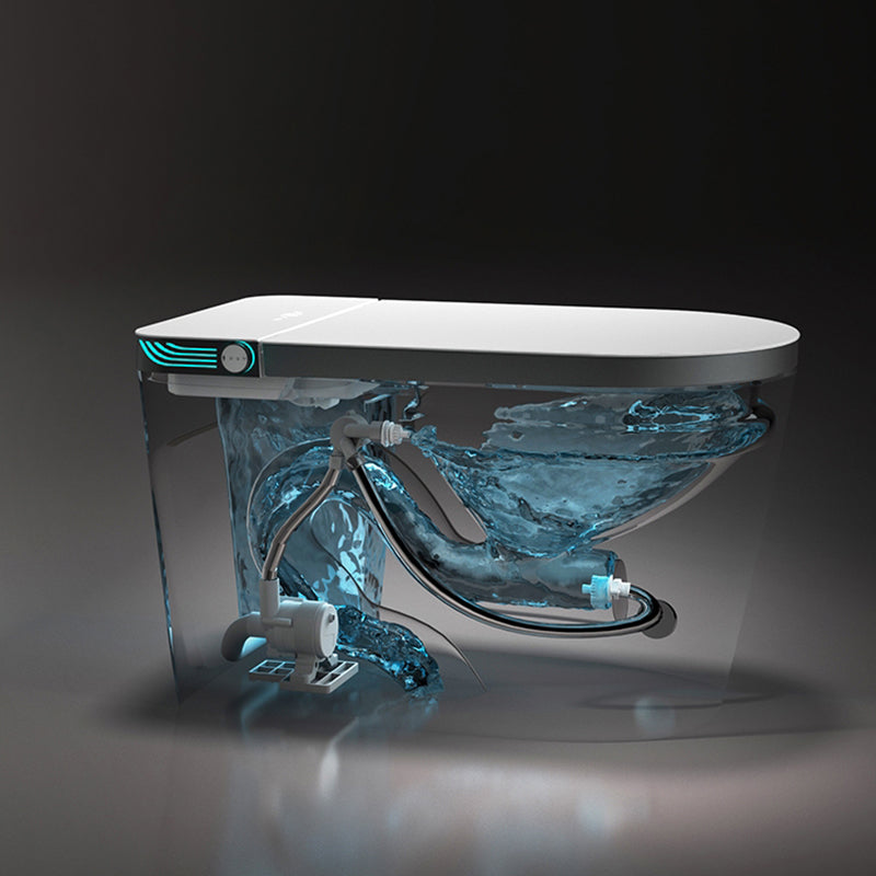 Heated Smart Floor Mount Bidet Elongated 17.3" H Ceramic Bidet in Cotton White Clearhalo 'Bathroom Remodel & Bathroom Fixtures' 'Bidets' 'Home Improvement' 'home_improvement' 'home_improvement_bidets' 'Toilets & Bidets' 7376646