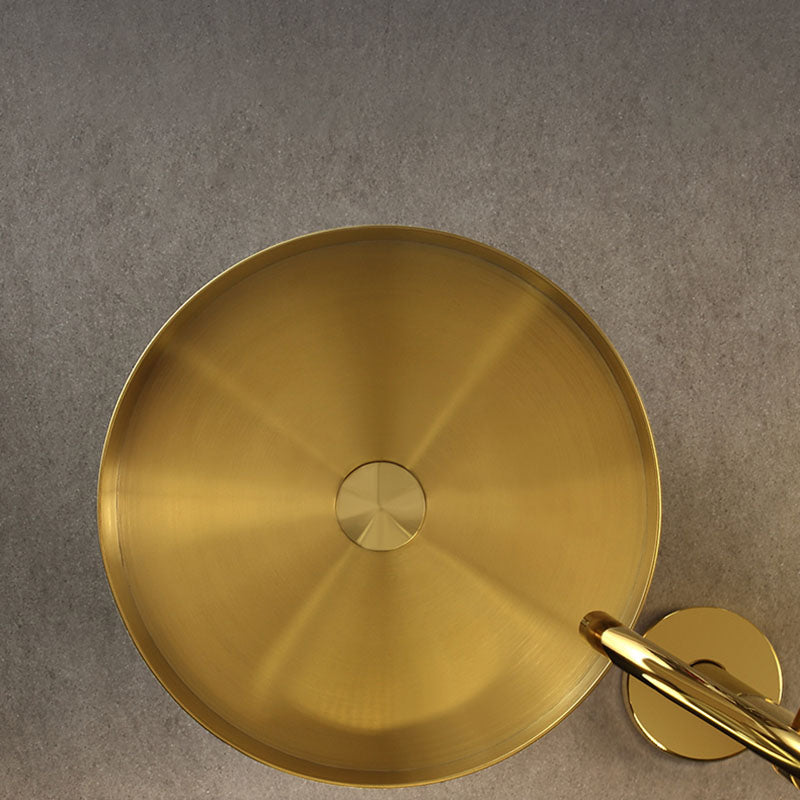 Contemporary Bathroom Sink with Faucet Round Metal Pedestal Bathroom Sink Clearhalo 'Bathroom Remodel & Bathroom Fixtures' 'Bathroom Sinks & Faucet Components' 'Bathroom Sinks' 'bathroom_sink' 'Home Improvement' 'home_improvement' 'home_improvement_bathroom_sink' 7376788