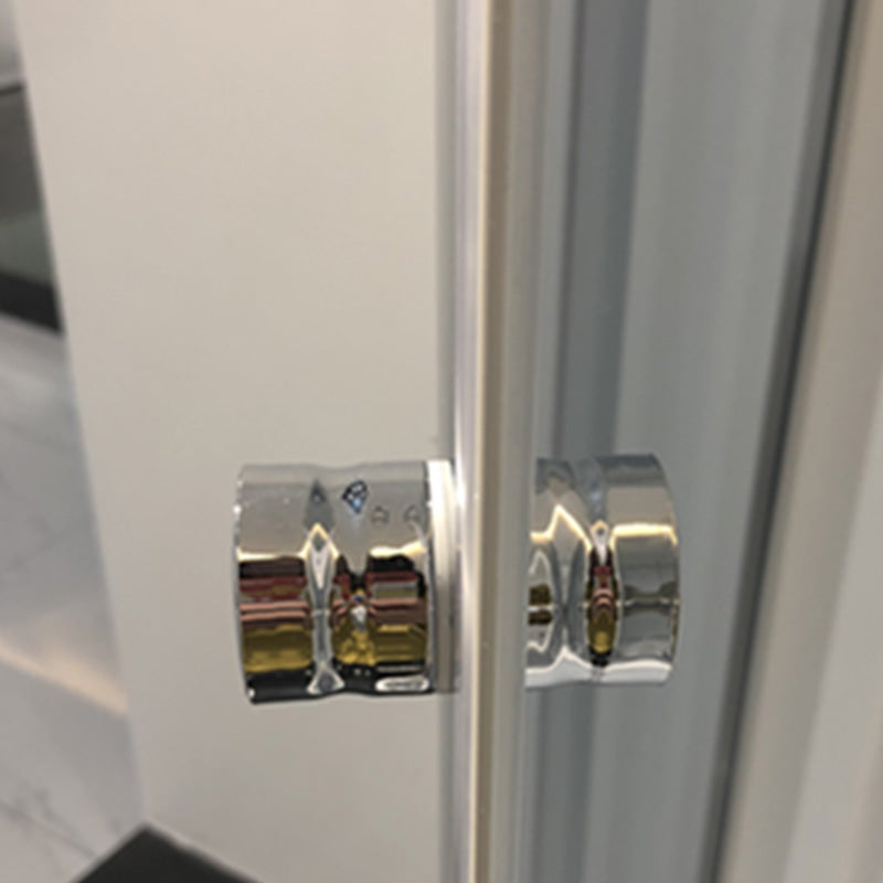 Double Sliding Shower Bath Door Semi Frameless Shower Door in Silver Clearhalo 'Bathroom Remodel & Bathroom Fixtures' 'Home Improvement' 'home_improvement' 'home_improvement_shower_tub_doors' 'Shower and Tub Doors' 'shower_tub_doors' 'Showers & Bathtubs' 7377168