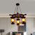 3 Bulbs Kerosene Chandelier Light Antiqued Style Copper Finish Yellow Glass Pendant Lamp with Wood Rudder Design Copper Clearhalo 'Cast Iron' 'Ceiling Lights' 'Chandeliers' 'Industrial Chandeliers' 'Industrial' 'Metal' 'Middle Century Chandeliers' 'Rustic Chandeliers' 'Tiffany' Lighting' 737716