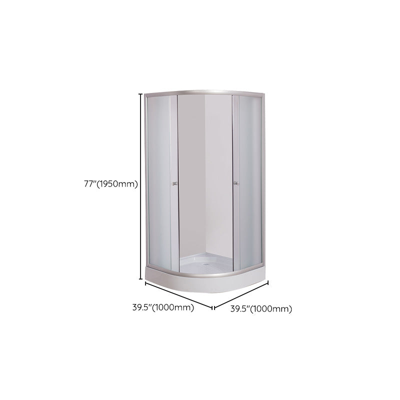 Double Sliding Shower Bath Door Semi Frameless Shower Door in Silver Clearhalo 'Bathroom Remodel & Bathroom Fixtures' 'Home Improvement' 'home_improvement' 'home_improvement_shower_tub_doors' 'Shower and Tub Doors' 'shower_tub_doors' 'Showers & Bathtubs' 7377170