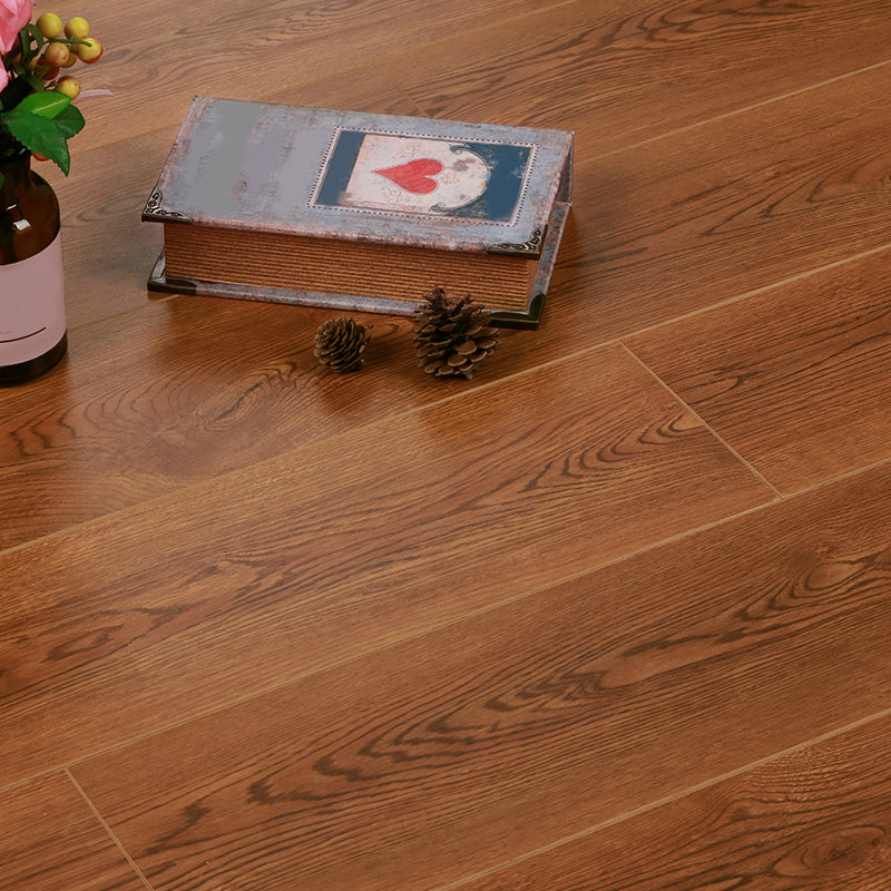 Laminate Flooring Wooden Click-clock Scratch Resistant Laminate Flooring Coffee Clearhalo 'Flooring 'Home Improvement' 'home_improvement' 'home_improvement_laminate_flooring' 'Laminate Flooring' 'laminate_flooring' Walls and Ceiling' 7377694