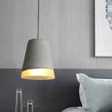 Grey 1-Head Pendant Light Kit Vintage Cement Bell Hanging Ceiling Lamp with Resin Detail Grey Clearhalo 'Ceiling Lights' 'Industrial Pendants' 'Industrial' 'Middle Century Pendants' 'Pendant Lights' 'Pendants' 'Tiffany' Lighting' 737785