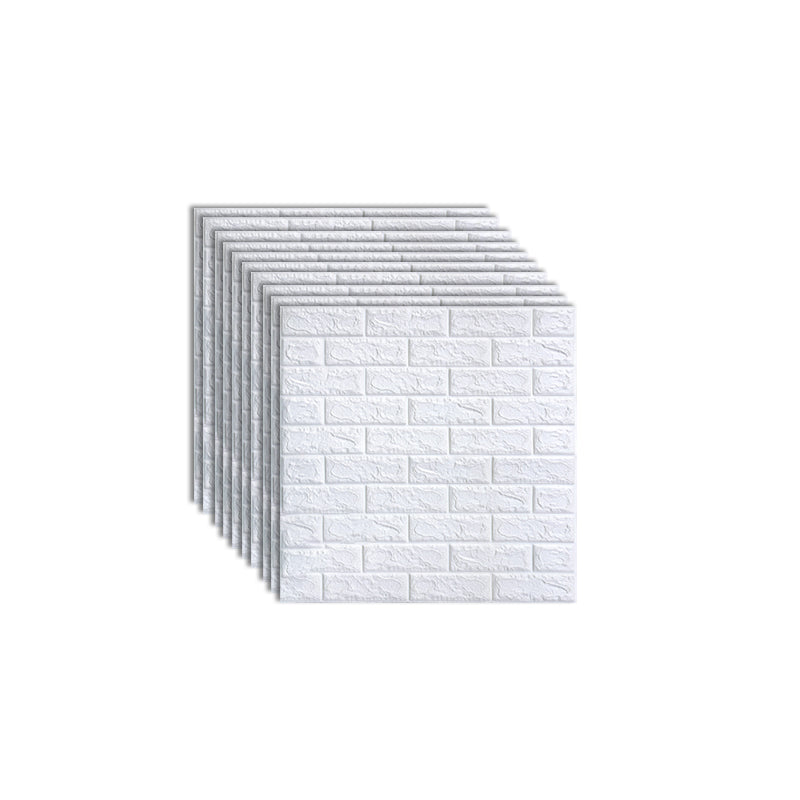 Contemporary Backsplash Panels Plastic Waterproof Backsplash Panels White 10-Piece Set Clearhalo 'Flooring 'Home Improvement' 'home_improvement' 'home_improvement_wall_paneling' 'Wall Paneling' 'wall_paneling' 'Walls & Ceilings' Walls and Ceiling' 7377867