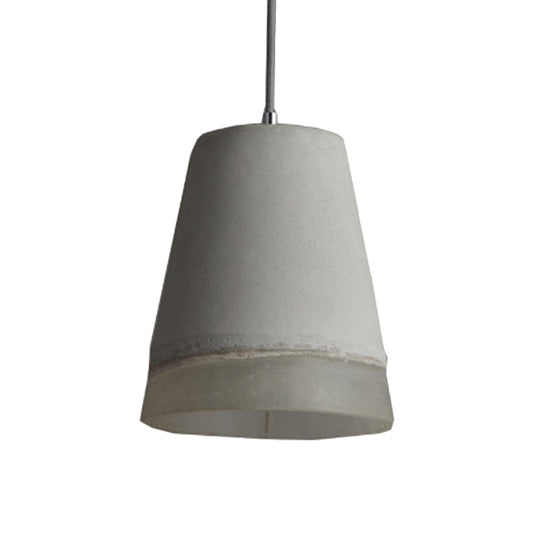 Grey 1-Head Pendant Light Kit Vintage Cement Bell Hanging Ceiling Lamp with Resin Detail Clearhalo 'Ceiling Lights' 'Industrial Pendants' 'Industrial' 'Middle Century Pendants' 'Pendant Lights' 'Pendants' 'Tiffany' Lighting' 737787