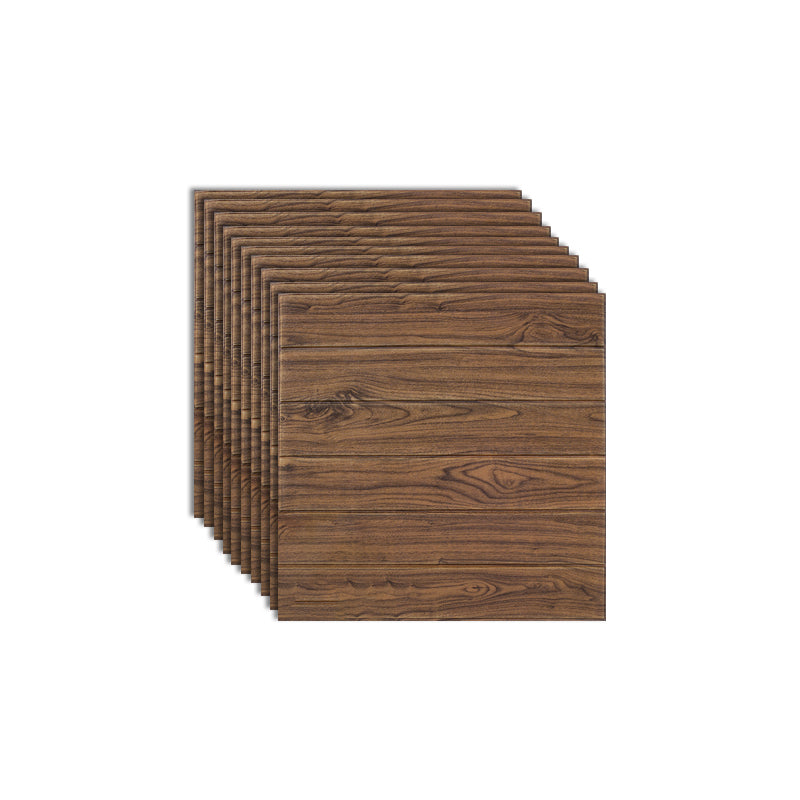 Contemporary Backsplash Panels Plastic Waterproof Backsplash Panels Dark Brown 10-Piece Set Clearhalo 'Flooring 'Home Improvement' 'home_improvement' 'home_improvement_wall_paneling' 'Wall Paneling' 'wall_paneling' 'Walls & Ceilings' Walls and Ceiling' 7377883