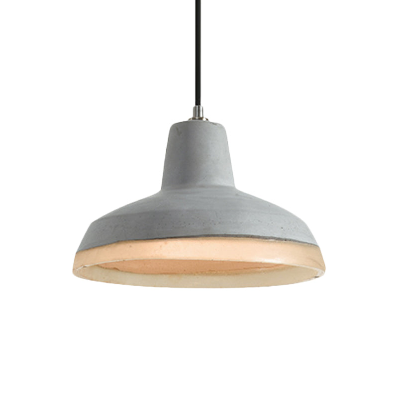 Cement Grey Hanging Lighting Cone/Bowl/Dome 1-Light Industrial-Style Resin Pendant Ceiling Lamp Clearhalo 'Art Deco Pendants' 'Cast Iron' 'Ceiling Lights' 'Ceramic' 'Crystal' 'Industrial Pendants' 'Industrial' 'Metal' 'Middle Century Pendants' 'Pendant Lights' 'Pendants' 'Tiffany' Lighting' 737790