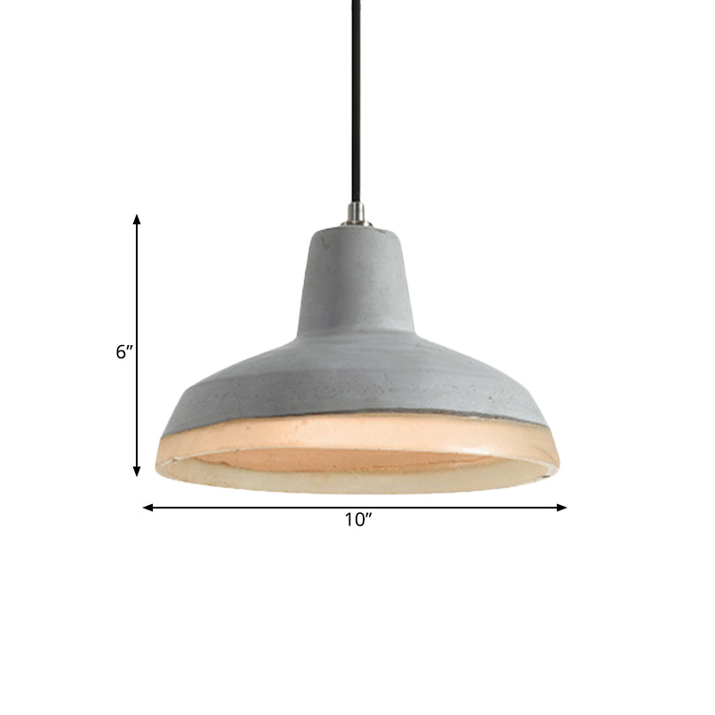 Cement Grey Hanging Lighting Cone/Bowl/Dome 1-Light Industrial-Style Resin Pendant Ceiling Lamp Clearhalo 'Art Deco Pendants' 'Cast Iron' 'Ceiling Lights' 'Ceramic' 'Crystal' 'Industrial Pendants' 'Industrial' 'Metal' 'Middle Century Pendants' 'Pendant Lights' 'Pendants' 'Tiffany' Lighting' 737792