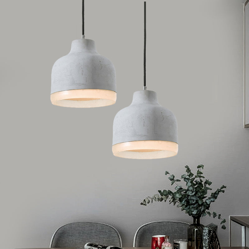 Cement Grey Hanging Lighting Cone/Bowl/Dome 1-Light Industrial-Style Resin Pendant Ceiling Lamp Clearhalo 'Art Deco Pendants' 'Cast Iron' 'Ceiling Lights' 'Ceramic' 'Crystal' 'Industrial Pendants' 'Industrial' 'Metal' 'Middle Century Pendants' 'Pendant Lights' 'Pendants' 'Tiffany' Lighting' 737795
