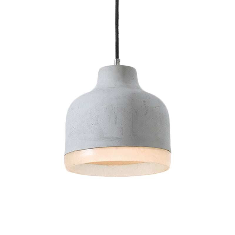 Cement Grey Hanging Lighting Cone/Bowl/Dome 1-Light Industrial-Style Resin Pendant Ceiling Lamp Clearhalo 'Art Deco Pendants' 'Cast Iron' 'Ceiling Lights' 'Ceramic' 'Crystal' 'Industrial Pendants' 'Industrial' 'Metal' 'Middle Century Pendants' 'Pendant Lights' 'Pendants' 'Tiffany' Lighting' 737796