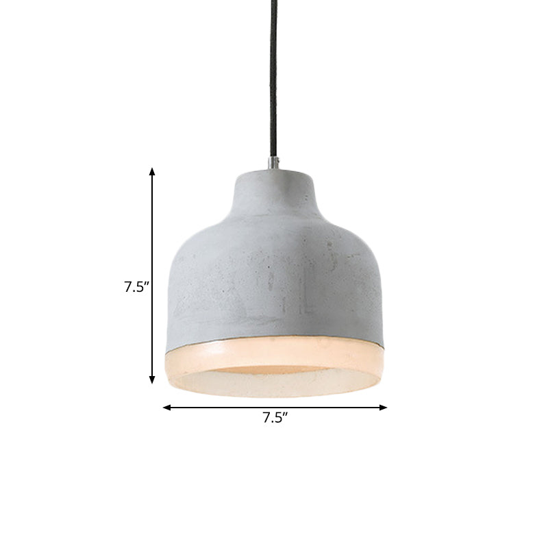 Cement Grey Hanging Lighting Cone/Bowl/Dome 1-Light Industrial-Style Resin Pendant Ceiling Lamp Clearhalo 'Art Deco Pendants' 'Cast Iron' 'Ceiling Lights' 'Ceramic' 'Crystal' 'Industrial Pendants' 'Industrial' 'Metal' 'Middle Century Pendants' 'Pendant Lights' 'Pendants' 'Tiffany' Lighting' 737797