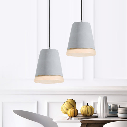Cement Grey Hanging Lighting Cone/Bowl/Dome 1-Light Industrial-Style Resin Pendant Ceiling Lamp Clearhalo 'Art Deco Pendants' 'Cast Iron' 'Ceiling Lights' 'Ceramic' 'Crystal' 'Industrial Pendants' 'Industrial' 'Metal' 'Middle Century Pendants' 'Pendant Lights' 'Pendants' 'Tiffany' Lighting' 737800