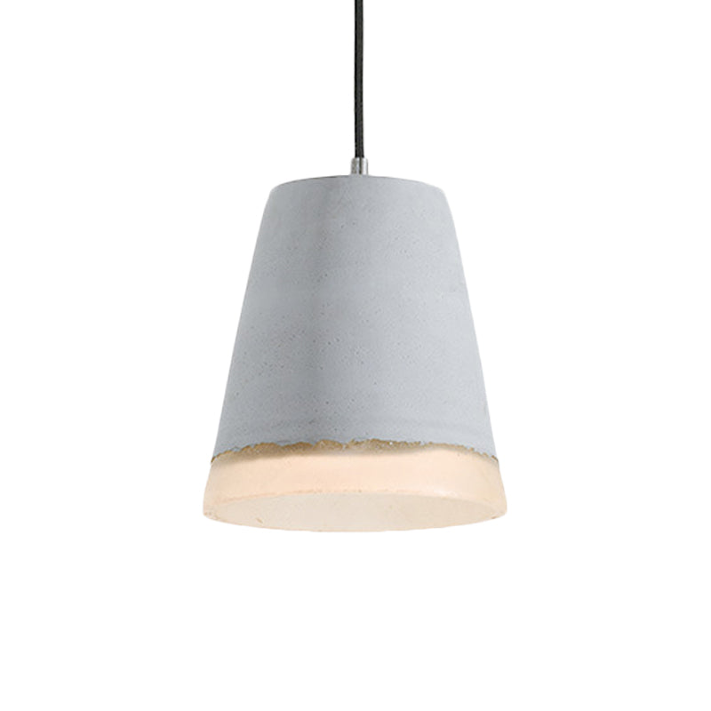 Cement Grey Hanging Lighting Cone/Bowl/Dome 1-Light Industrial-Style Resin Pendant Ceiling Lamp Clearhalo 'Art Deco Pendants' 'Cast Iron' 'Ceiling Lights' 'Ceramic' 'Crystal' 'Industrial Pendants' 'Industrial' 'Metal' 'Middle Century Pendants' 'Pendant Lights' 'Pendants' 'Tiffany' Lighting' 737801