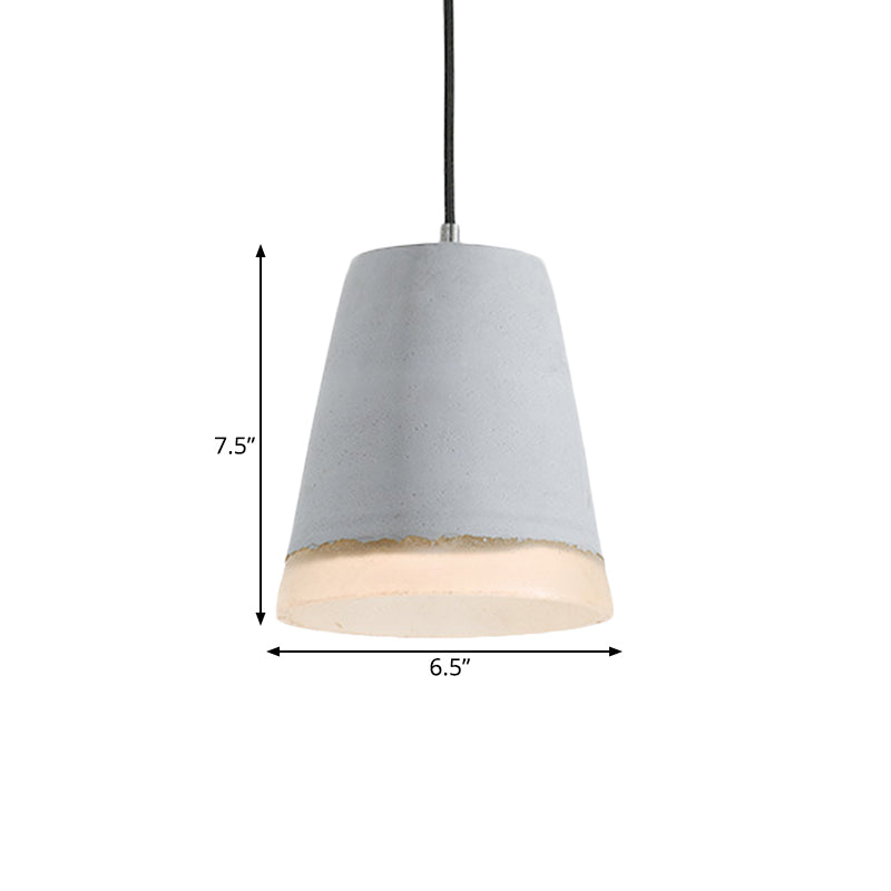 Cement Grey Hanging Lighting Cone/Bowl/Dome 1-Light Industrial-Style Resin Pendant Ceiling Lamp Clearhalo 'Art Deco Pendants' 'Cast Iron' 'Ceiling Lights' 'Ceramic' 'Crystal' 'Industrial Pendants' 'Industrial' 'Metal' 'Middle Century Pendants' 'Pendant Lights' 'Pendants' 'Tiffany' Lighting' 737802