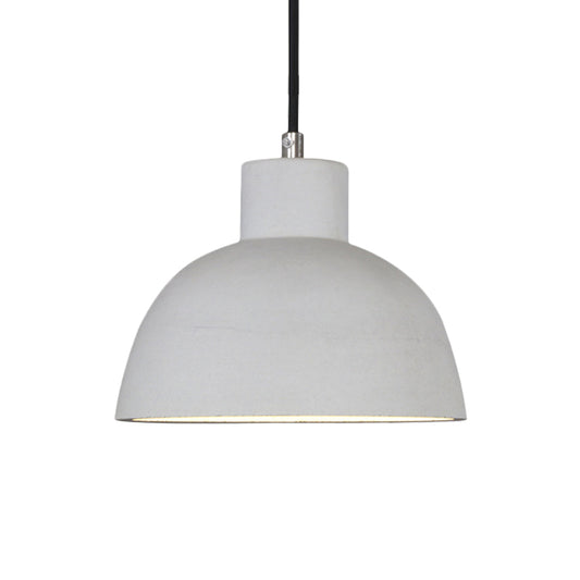 Industrial-Style Domed Ceiling Pendant Light 1 Head Cement Hanging Lamp Kit in Grey Clearhalo 'Ceiling Lights' 'Industrial Pendants' 'Industrial' 'Middle Century Pendants' 'Pendant Lights' 'Pendants' 'Tiffany' Lighting' 737809