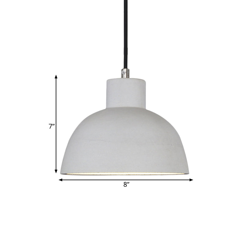 Industrial-Style Domed Ceiling Pendant Light 1 Head Cement Hanging Lamp Kit in Grey Clearhalo 'Ceiling Lights' 'Industrial Pendants' 'Industrial' 'Middle Century Pendants' 'Pendant Lights' 'Pendants' 'Tiffany' Lighting' 737810