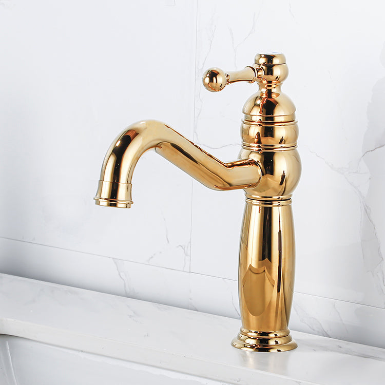 Traditional Vanity Sink Faucet Circular Single Lever Handle Vessel Sink Faucet Clearhalo 'Bathroom Remodel & Bathroom Fixtures' 'Bathroom Sink Faucets' 'Bathroom Sinks & Faucet Components' 'bathroom_sink_faucets' 'Home Improvement' 'home_improvement' 'home_improvement_bathroom_sink_faucets' 7378187