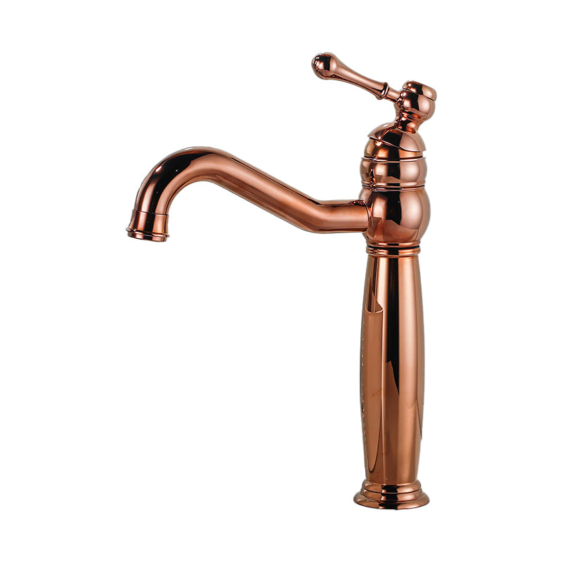 Traditional Vanity Sink Faucet Circular Single Lever Handle Vessel Sink Faucet Clearhalo 'Bathroom Remodel & Bathroom Fixtures' 'Bathroom Sink Faucets' 'Bathroom Sinks & Faucet Components' 'bathroom_sink_faucets' 'Home Improvement' 'home_improvement' 'home_improvement_bathroom_sink_faucets' 7378191