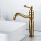 Traditional Vanity Sink Faucet Circular Single Lever Handle Vessel Sink Faucet Brass 11.8" Clearhalo 'Bathroom Remodel & Bathroom Fixtures' 'Bathroom Sink Faucets' 'Bathroom Sinks & Faucet Components' 'bathroom_sink_faucets' 'Home Improvement' 'home_improvement' 'home_improvement_bathroom_sink_faucets' 7378192