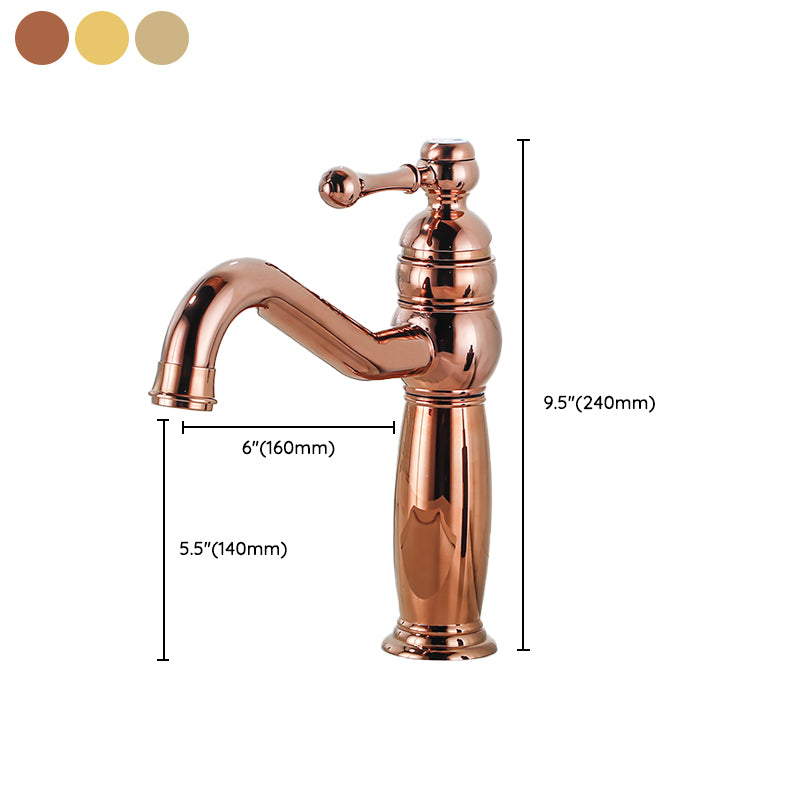 Traditional Vanity Sink Faucet Circular Single Lever Handle Vessel Sink Faucet Clearhalo 'Bathroom Remodel & Bathroom Fixtures' 'Bathroom Sink Faucets' 'Bathroom Sinks & Faucet Components' 'bathroom_sink_faucets' 'Home Improvement' 'home_improvement' 'home_improvement_bathroom_sink_faucets' 7378198