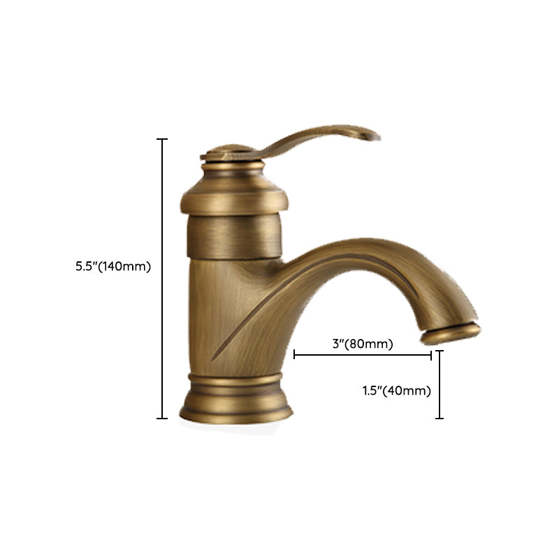 Brass Bathroom Vessel Faucet Single Lever Handle Circular Sink Faucet with Water Hose Clearhalo 'Bathroom Remodel & Bathroom Fixtures' 'Bathroom Sink Faucets' 'Bathroom Sinks & Faucet Components' 'bathroom_sink_faucets' 'Home Improvement' 'home_improvement' 'home_improvement_bathroom_sink_faucets' 7378215