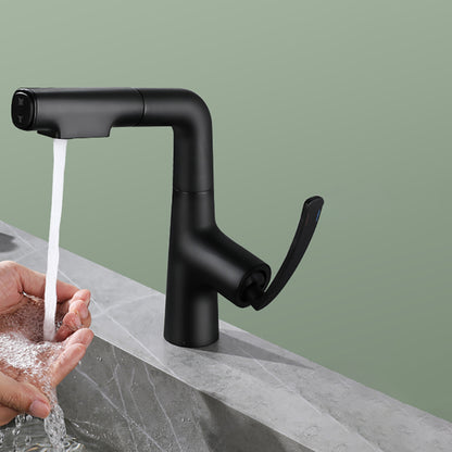 Stainless Steel Bathroom Faucet Swivel Single Lever Handle Circular Vessel Sink Faucet Negro Clearhalo 'bathroom_sink_faucets' 'Conjunta de Baño y Conjunta de Grifo' 'Coronamiento de Baño y Dispositivo de Baño' 'Grifo del lavabo del baño' 'Hogar' 'home_improvement' 'home_improvement_bathroom_sink_faucets' 'Mejoras para el hogar' 7378218