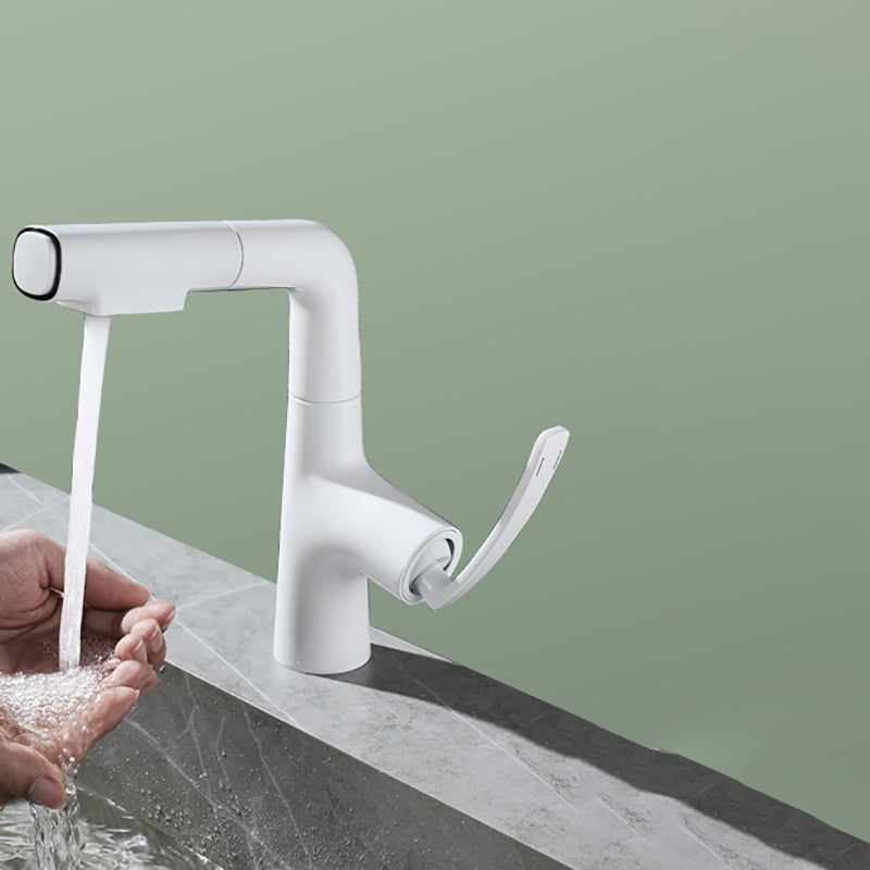 Stainless Steel Bathroom Faucet Swivel Single Lever Handle Circular Vessel Sink Faucet Blanco Clearhalo 'bathroom_sink_faucets' 'Conjunta de Baño y Conjunta de Grifo' 'Coronamiento de Baño y Dispositivo de Baño' 'Grifo del lavabo del baño' 'Hogar' 'home_improvement' 'home_improvement_bathroom_sink_faucets' 'Mejoras para el hogar' 7378220