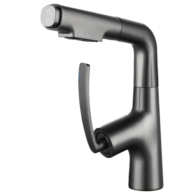 Stainless Steel Bathroom Faucet Swivel Single Lever Handle Circular Vessel Sink Faucet Clearhalo 'bathroom_sink_faucets' 'Conjunta de Baño y Conjunta de Grifo' 'Coronamiento de Baño y Dispositivo de Baño' 'Grifo del lavabo del baño' 'Hogar' 'home_improvement' 'home_improvement_bathroom_sink_faucets' 'Mejoras para el hogar' 7378224