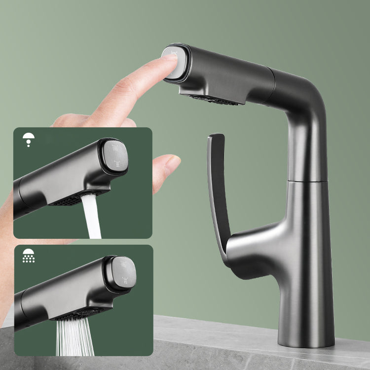 Stainless Steel Bathroom Faucet Swivel Single Lever Handle Circular Vessel Sink Faucet Clearhalo 'bathroom_sink_faucets' 'Conjunta de Baño y Conjunta de Grifo' 'Coronamiento de Baño y Dispositivo de Baño' 'Grifo del lavabo del baño' 'Hogar' 'home_improvement' 'home_improvement_bathroom_sink_faucets' 'Mejoras para el hogar' 7378226