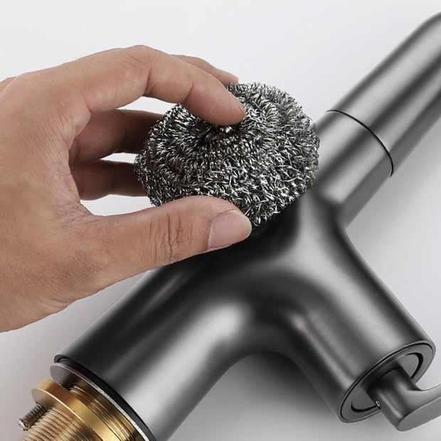 Stainless Steel Bathroom Faucet Swivel Single Lever Handle Circular Vessel Sink Faucet Clearhalo 'bathroom_sink_faucets' 'Conjunta de Baño y Conjunta de Grifo' 'Coronamiento de Baño y Dispositivo de Baño' 'Grifo del lavabo del baño' 'Hogar' 'home_improvement' 'home_improvement_bathroom_sink_faucets' 'Mejoras para el hogar' 7378228