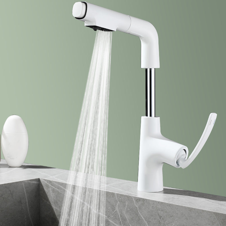 Stainless Steel Bathroom Faucet Swivel Single Lever Handle Circular Vessel Sink Faucet Clearhalo 'bathroom_sink_faucets' 'Conjunta de Baño y Conjunta de Grifo' 'Coronamiento de Baño y Dispositivo de Baño' 'Grifo del lavabo del baño' 'Hogar' 'home_improvement' 'home_improvement_bathroom_sink_faucets' 'Mejoras para el hogar' 7378229