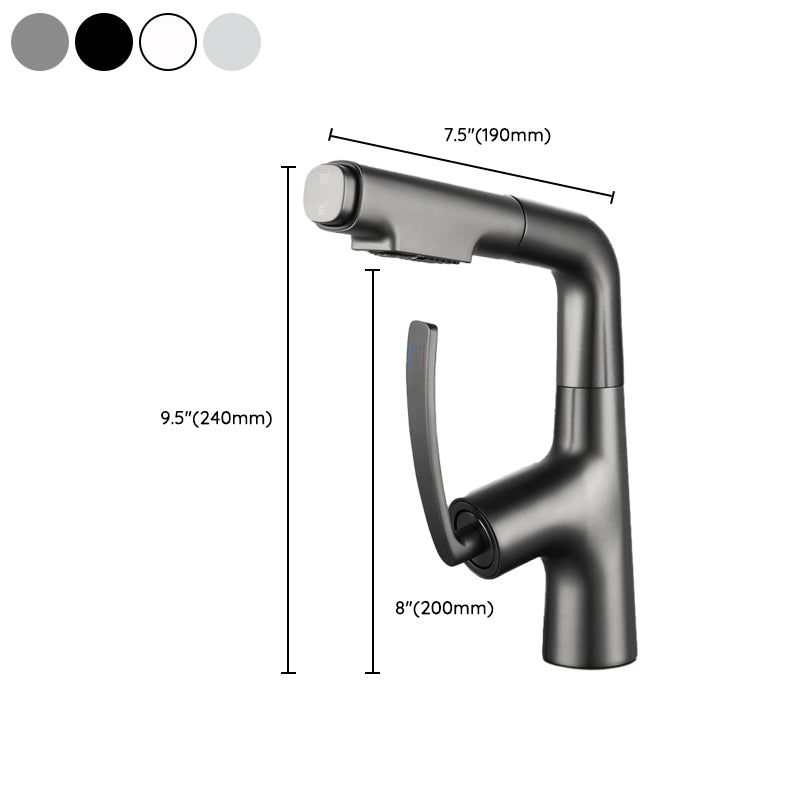 Stainless Steel Bathroom Faucet Swivel Single Lever Handle Circular Vessel Sink Faucet Clearhalo 'bathroom_sink_faucets' 'Conjunta de Baño y Conjunta de Grifo' 'Coronamiento de Baño y Dispositivo de Baño' 'Grifo del lavabo del baño' 'Hogar' 'home_improvement' 'home_improvement_bathroom_sink_faucets' 'Mejoras para el hogar' 7378230