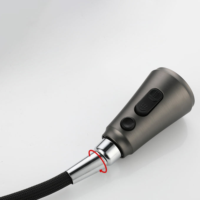 Modern Style Kitchen Faucet Gooseneck Copper Lever Handle Kitchen Faucet Clearhalo 'Home Improvement' 'home_improvement' 'home_improvement_kitchen_faucets' 'Kitchen Faucets' 'Kitchen Remodel & Kitchen Fixtures' 'Kitchen Sinks & Faucet Components' 'kitchen_faucets' 7378285