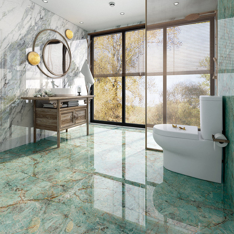 Ceramic Floor and Wall Tile Indoor Floor and Wall Tile with Rectangular Shape Green 18 Pieces Clearhalo 'Floor Tiles & Wall Tiles' 'floor_tiles_wall_tiles' 'Flooring 'Home Improvement' 'home_improvement' 'home_improvement_floor_tiles_wall_tiles' Walls and Ceiling' 7378287