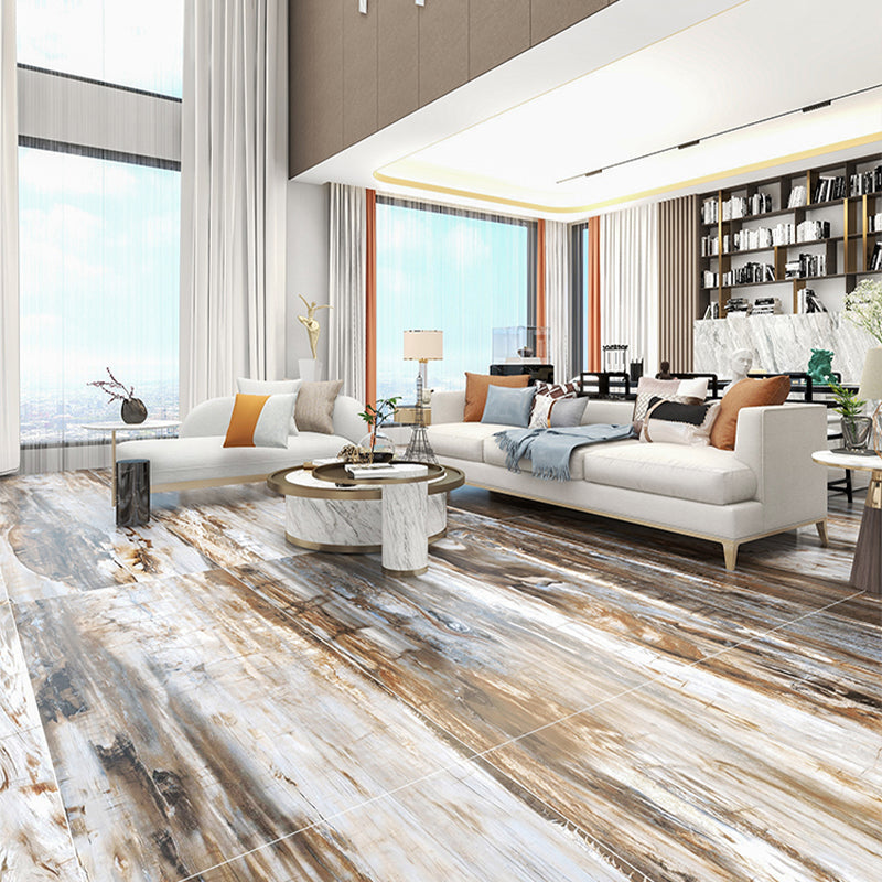 Patterned Floor and Wall Tile Ceramic Rectangular Shape Floor and Wall Tile Brown White 9 Pieces Clearhalo 'Floor Tiles & Wall Tiles' 'floor_tiles_wall_tiles' 'Flooring 'Home Improvement' 'home_improvement' 'home_improvement_floor_tiles_wall_tiles' Walls and Ceiling' 7378310