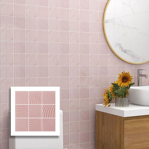 Pattern Glossy Peel and Paste Mosaic Tile Peel and Paste Tile Set of 10 Pink 10-Piece Set Clearhalo 'Flooring 'Home Improvement' 'home_improvement' 'home_improvement_peel_stick_blacksplash' 'Peel & Stick Backsplash Tile' 'peel_stick_blacksplash' 'Walls & Ceilings' Walls and Ceiling' 7378356
