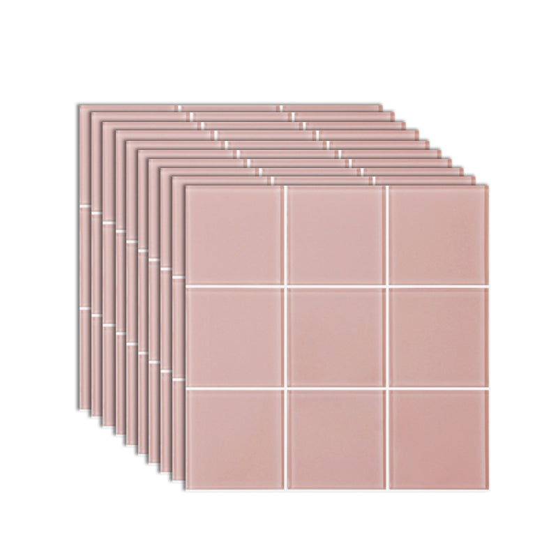Pattern Glossy Peel and Paste Mosaic Tile Peel and Paste Tile Set of 10 Pinkish Red 10-Piece Set Clearhalo 'Flooring 'Home Improvement' 'home_improvement' 'home_improvement_peel_stick_blacksplash' 'Peel & Stick Backsplash Tile' 'peel_stick_blacksplash' 'Walls & Ceilings' Walls and Ceiling' 7378359