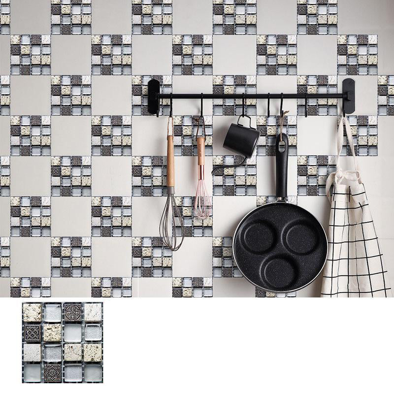 Pattern Color Stone Peel and Paste Mosaic Tile Peel and Paste Tile Set of 20 Gray-White 20-Piece Set Clearhalo 'Flooring 'Home Improvement' 'home_improvement' 'home_improvement_peel_stick_blacksplash' 'Peel & Stick Backsplash Tile' 'peel_stick_blacksplash' 'Walls & Ceilings' Walls and Ceiling' 7378371