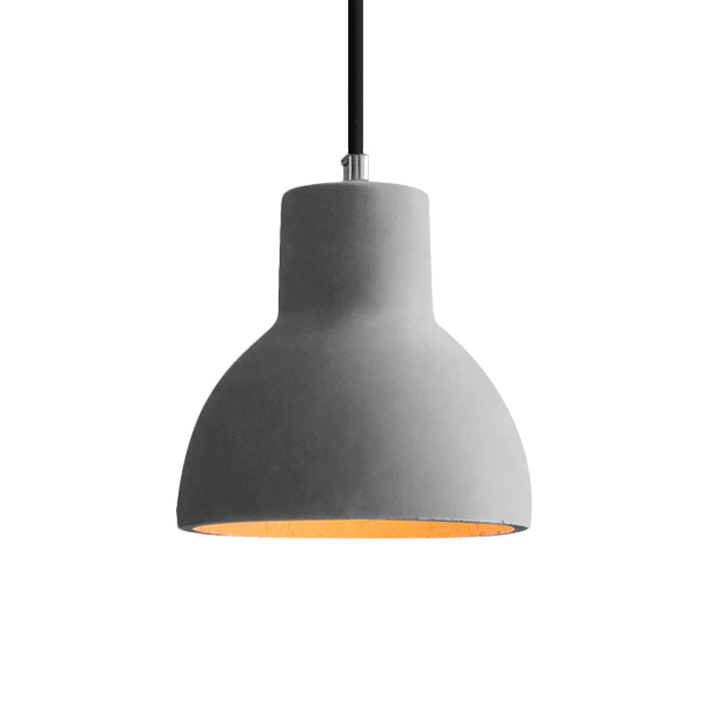 1-Light Ceiling Light Industrial Coffee Shop Hanging Pendant Lamp with Bowl/Dome/Trapezoid Cement Shade Clearhalo 'Ceiling Lights' 'Industrial Pendants' 'Industrial' 'Middle Century Pendants' 'Pendant Lights' 'Pendants' 'Tiffany' Lighting' 737840