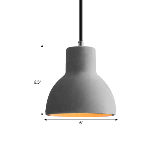 1-Light Ceiling Light Industrial Coffee Shop Hanging Pendant Lamp with Bowl/Dome/Trapezoid Cement Shade Clearhalo 'Ceiling Lights' 'Industrial Pendants' 'Industrial' 'Middle Century Pendants' 'Pendant Lights' 'Pendants' 'Tiffany' Lighting' 737841
