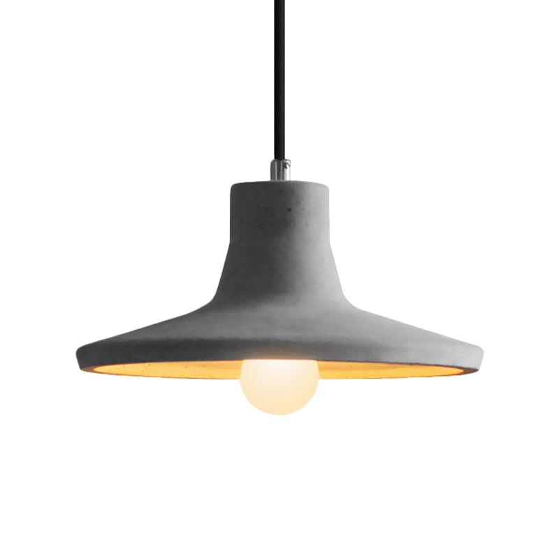 1-Light Ceiling Light Industrial Coffee Shop Hanging Pendant Lamp with Bowl/Dome/Trapezoid Cement Shade Clearhalo 'Ceiling Lights' 'Industrial Pendants' 'Industrial' 'Middle Century Pendants' 'Pendant Lights' 'Pendants' 'Tiffany' Lighting' 737845