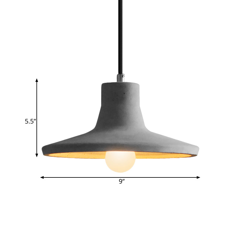 1-Light Ceiling Light Industrial Coffee Shop Hanging Pendant Lamp with Bowl/Dome/Trapezoid Cement Shade Clearhalo 'Ceiling Lights' 'Industrial Pendants' 'Industrial' 'Middle Century Pendants' 'Pendant Lights' 'Pendants' 'Tiffany' Lighting' 737846