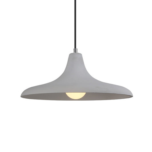 Antiqued Style Flared Hanging Ceiling Light 1 Head Cement Pendant Lamp Fixture in Grey Clearhalo 'Ceiling Lights' 'Industrial Pendants' 'Industrial' 'Middle Century Pendants' 'Pendant Lights' 'Pendants' 'Tiffany' Lighting' 737849