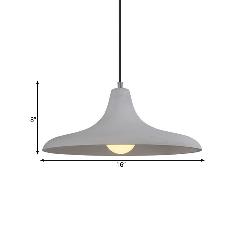 Antiqued Style Flared Hanging Ceiling Light 1 Head Cement Pendant Lamp Fixture in Grey Clearhalo 'Ceiling Lights' 'Industrial Pendants' 'Industrial' 'Middle Century Pendants' 'Pendant Lights' 'Pendants' 'Tiffany' Lighting' 737850