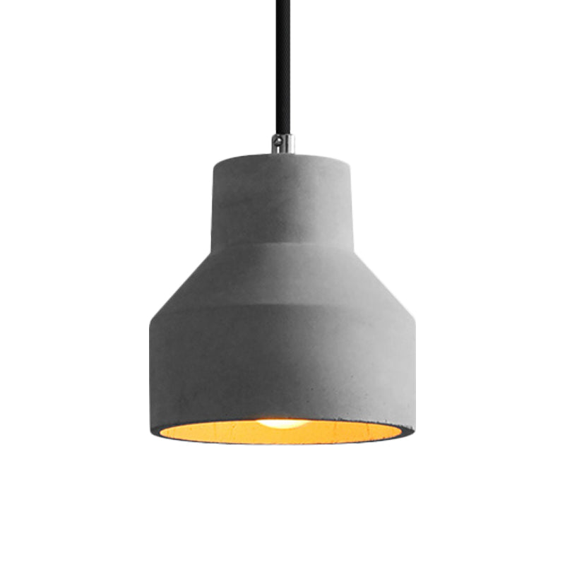 Dome/Can/Barn Cement Ceiling Light Vintage 5"/5.5"/8" Wide 1 Light Restaurant Mini Pendant Lamp Fixture in Grey Clearhalo 'Ceiling Lights' 'Industrial Pendants' 'Industrial' 'Middle Century Pendants' 'Pendant Lights' 'Pendants' 'Tiffany' Lighting' 737857