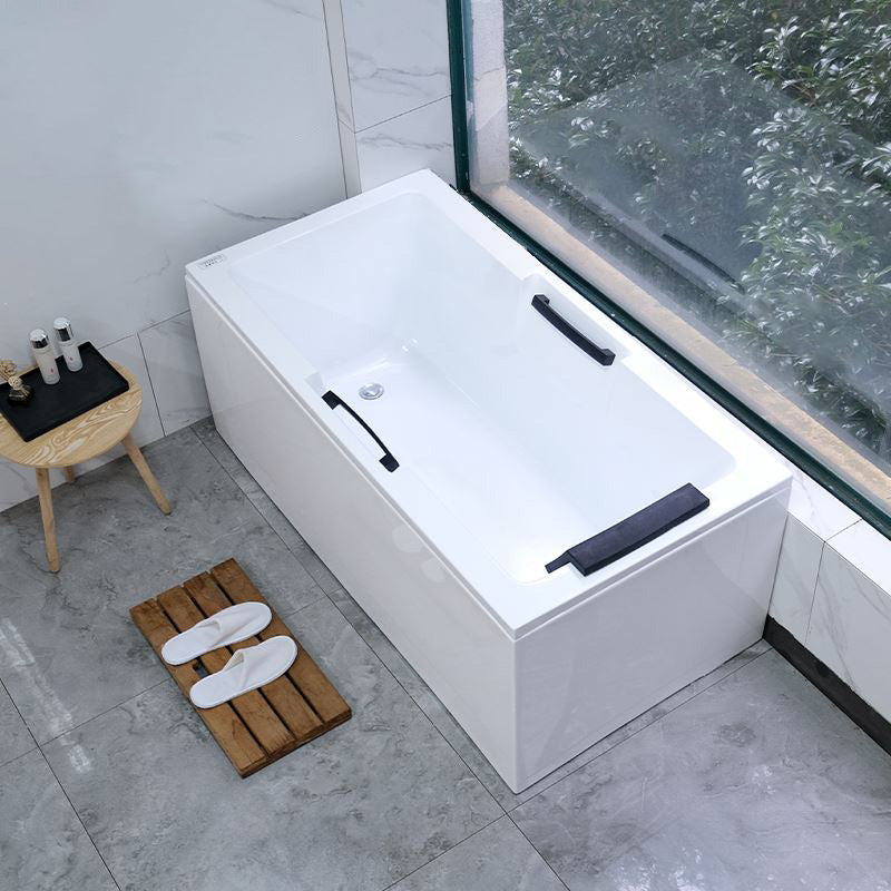 Modern White Soaking Bath Stand Alone Acrylic Rectangular Bathtub Freestanding Tub Clearhalo 'Bathroom Remodel & Bathroom Fixtures' 'Bathtubs' 'Home Improvement' 'home_improvement' 'home_improvement_bathtubs' 'Showers & Bathtubs' 7378639