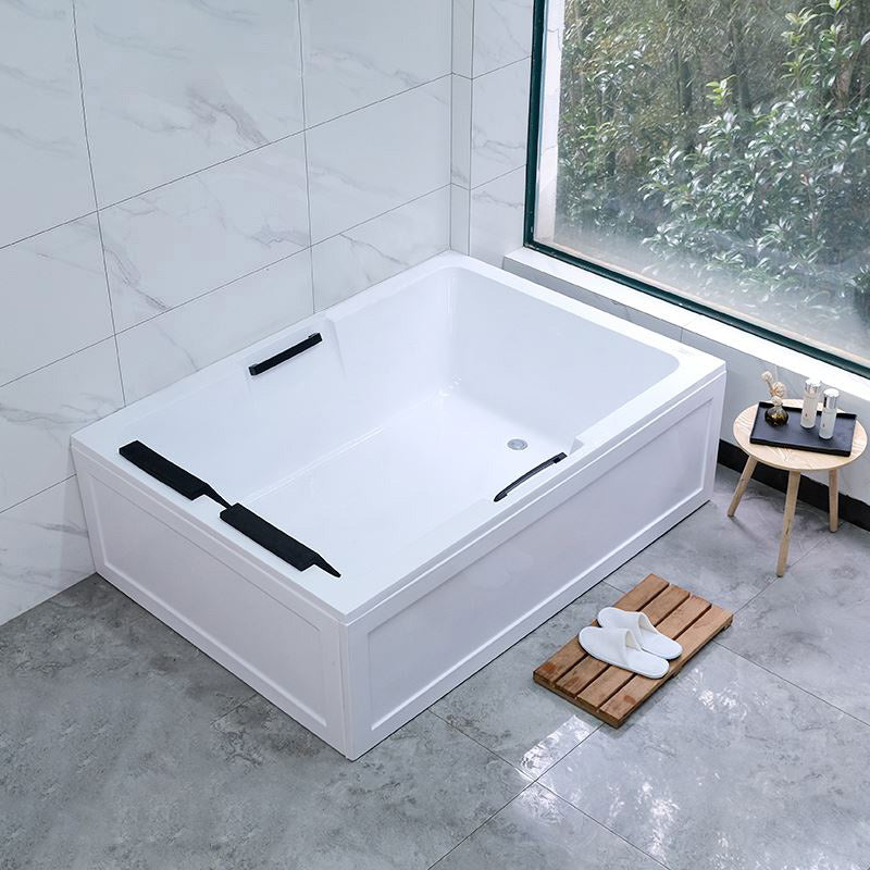 Modern White Soaking Bath Stand Alone Acrylic Rectangular Bathtub Freestanding Tub Clearhalo 'Bathroom Remodel & Bathroom Fixtures' 'Bathtubs' 'Home Improvement' 'home_improvement' 'home_improvement_bathtubs' 'Showers & Bathtubs' 7378643