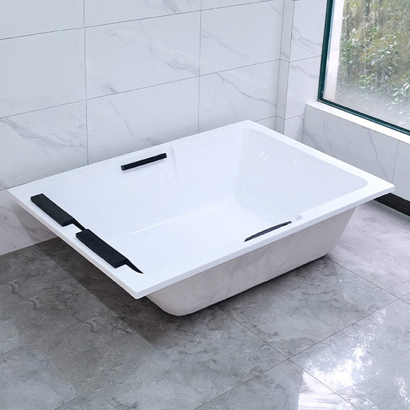 Modern White Soaking Bath Stand Alone Acrylic Rectangular Bathtub Recessed Light Tub Clearhalo 'Bathroom Remodel & Bathroom Fixtures' 'Bathtubs' 'Home Improvement' 'home_improvement' 'home_improvement_bathtubs' 'Showers & Bathtubs' 7378648