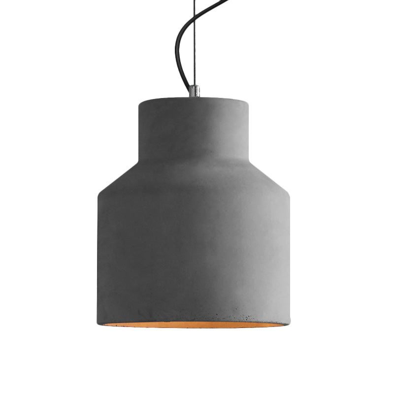 Dome/Can/Barn Cement Ceiling Light Vintage 5"/5.5"/8" Wide 1 Light Restaurant Mini Pendant Lamp Fixture in Grey Clearhalo 'Ceiling Lights' 'Industrial Pendants' 'Industrial' 'Middle Century Pendants' 'Pendant Lights' 'Pendants' 'Tiffany' Lighting' 737867