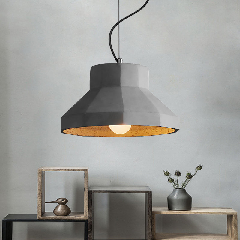 Dome/Can/Barn Cement Ceiling Light Vintage 5"/5.5"/8" Wide 1 Light Restaurant Mini Pendant Lamp Fixture in Grey Grey 9.5" Clearhalo 'Ceiling Lights' 'Industrial Pendants' 'Industrial' 'Middle Century Pendants' 'Pendant Lights' 'Pendants' 'Tiffany' Lighting' 737869